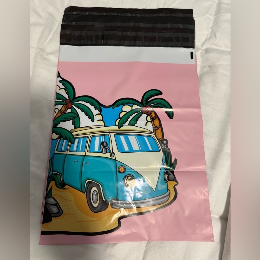 Polymailers Pink and Blue Van Graphic! 10” x 13” set of 10!